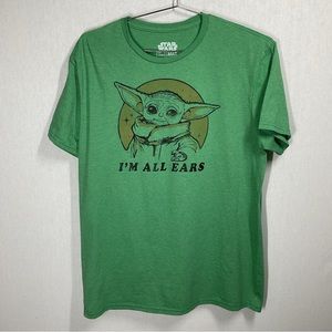 Star Wars Yoda I'm All Ears Green Shirt in Size Large